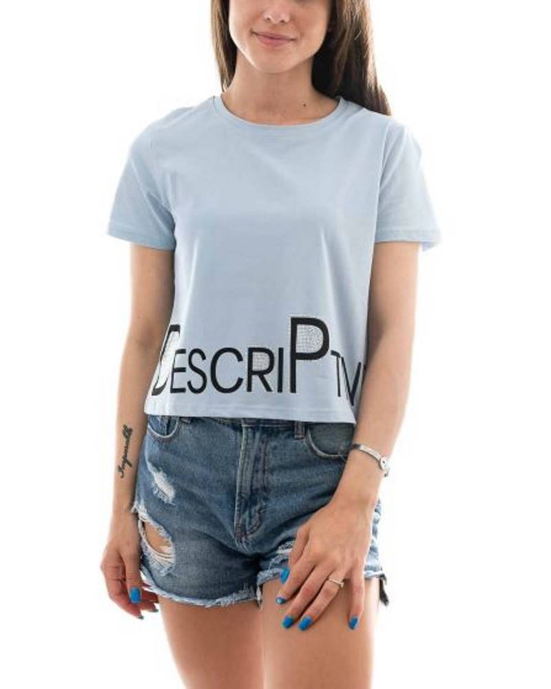Crop top DESCRIPTNE - modrý